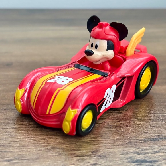 Disney Junior MICKEY MOUSES ROASTER Racer DIECAST Car Toy #28 Red Just Play - Picture 1 of 9